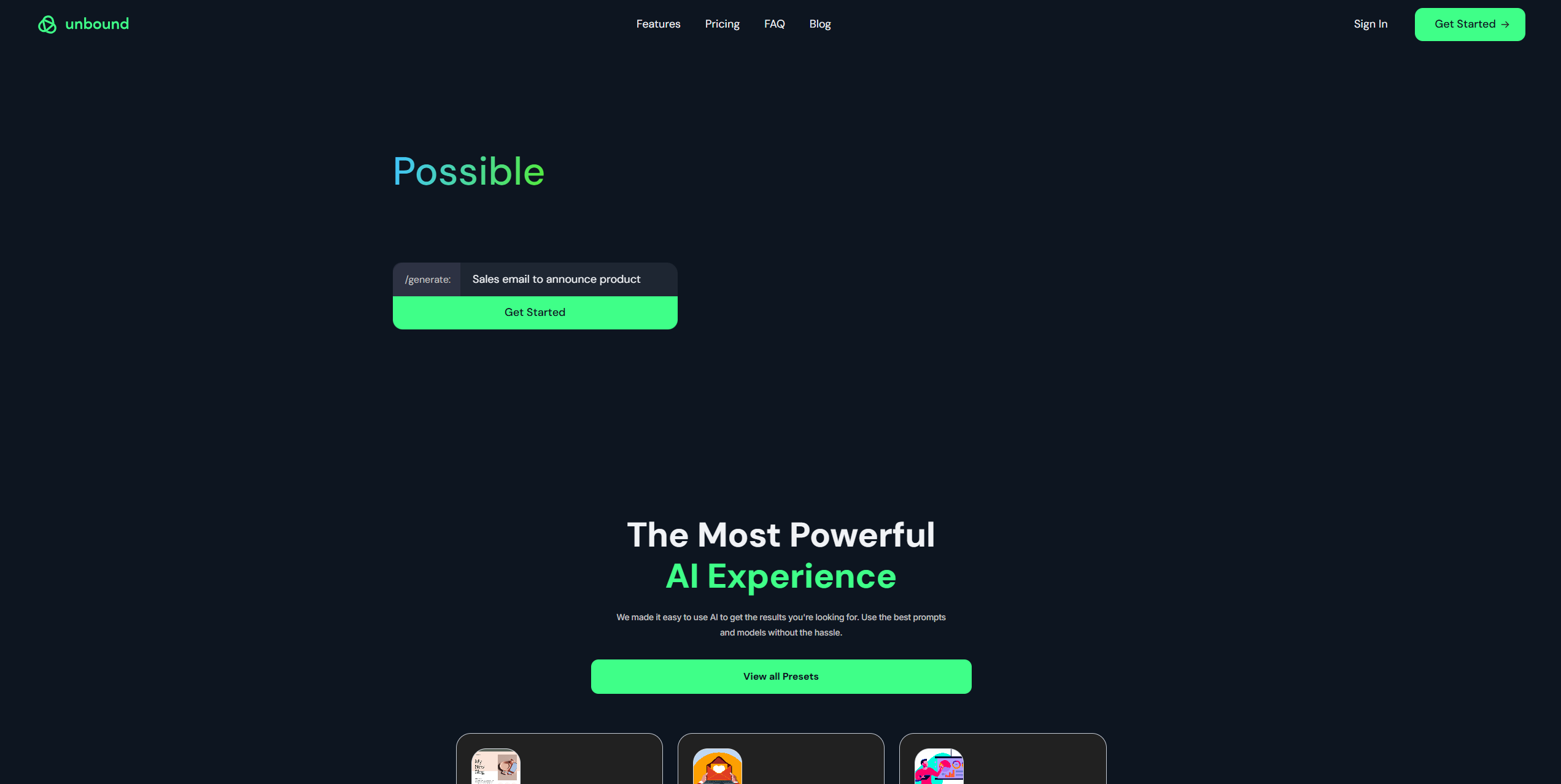 Unbound AI for photo editing and content generation